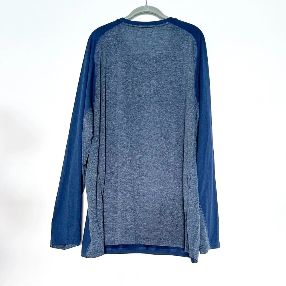 Eddie Bauer Long Sleeve Navy Blue Moisture Wicking Long Sleeve Tee Shirt - Picture 3 of 5